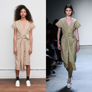 NWT Colovos The Wrap Dress Cotton Poplin Khali